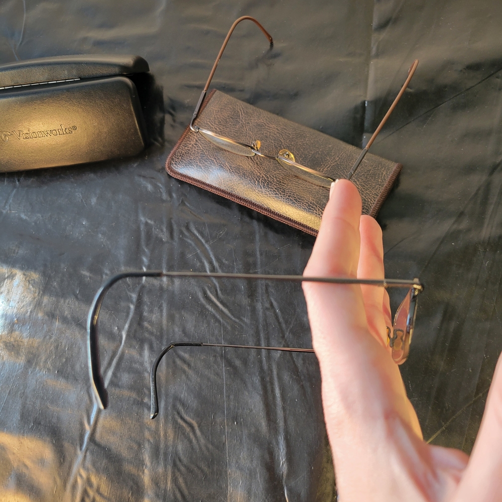 Visionworks Rectangular Metal Eyeglasses Gold / G… - image 8